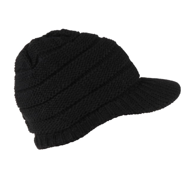 Gorro de punto de invierno para mujer, gorro de lana con visera de invierno para mujer, gorro holgado con visera cálida Zhivalor CPB-US-XD482-1