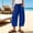 Blue, variant on Womens Plus Size High Waist Quick Dry Harem Jogger Pants Elastic Waist Curved Baggy Casual Long Trousers with Side Pockets Mint Green M(M)