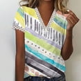 thumbnail image 1 of Hauts d'Été pour Femmes 2023 Mode Col en V Patchwork en Dentelle Manches Courtes Blouse Décontractée Col en V Chemises Oversize pour Femmes, 1 of 5