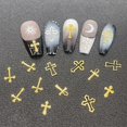 thumbnail image 4 of Colgantes para uñas FSProNail 3D Cross, aleación de metal dorado y plateado, 4 of 7