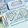 thumbnail image 3 of 7 Pieces Student Math Geometry Tool Set Drawing Compass (Blue), 3 of 7