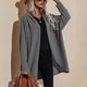 thumbnail image 5 of Moda mujer cárdigan de punto color sólido manga larga frente abierto cálido suave otoño invierno abr Abanopi Gris/Extragrande, 5 of 7