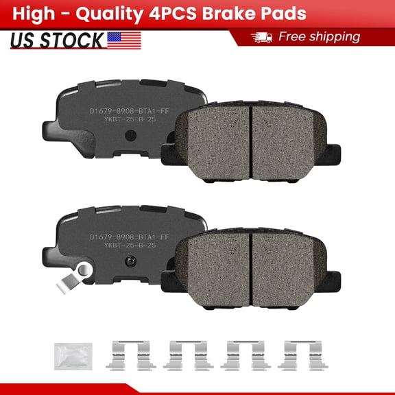 ACB ZONE Rear Ceramic Brake Pads with Hardware for Mitsubishi Outlander Sport Mazda 3 6 (P-1679)