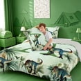 thumbnail image 4 of meiyoeat dinosaur Alphebat A Full Size Comforter Sets,Tropical Botanical Print Bedding Comforter Set,Light Gray Reversible,3pcs,1 Comforter and 2 Pillowcases, 4 of 7
