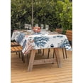 thumbnail image 3 of Outdoor Tablecloths with Umbrella Hole & Zipper, Blue Coral Coastal Rectangle Tablecloth 52x70 Inch, Summer Beach Starfish Nautical Waterproof Table Cloth, Patio/Pool/Picnic Table Covers, 3 of 8