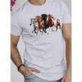 thumbnail image 2 of Men'S Casual Short Sleeve T-Shirt | Unique Horse Print, Breathable, Crew Neck, Machine Washable - Perfect for Summer, 2 of 10