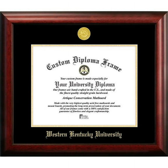 Campus Images KY996GED-1411 11 x 14 in. Western Kentucky University Gold Embossed Diploma Satin Mahogany Frame