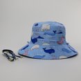 thumbnail image 2 of LNMQLPDBS Toddler Bucket Hats Pattern Print Summer Sun Protective Beach Hats with Chin Strap Baby Shade Hat Wide Brim Outdoor Camping Hat Fisherman Hat for Boys Girls Dark Blue 2-3 Years, 2 of 5