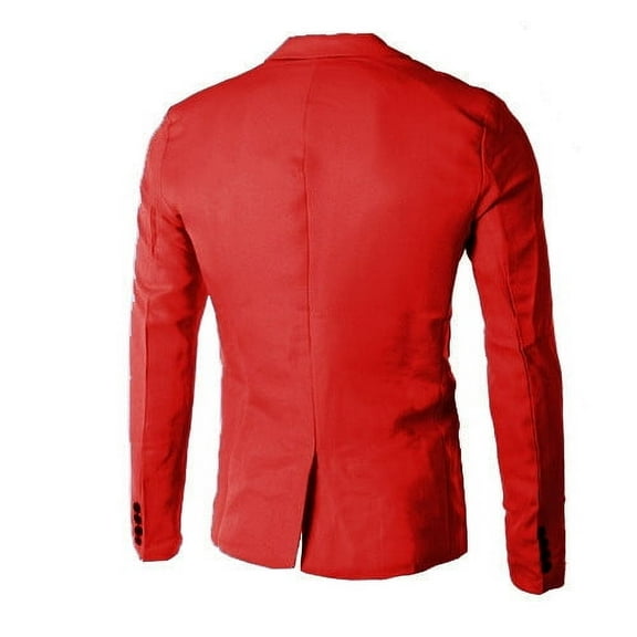 Gubotare Men's Party Dress Suit Casual Fashion Coat Men Tops Fit One Button Slim Men's Coats Jackets (Red, XXL)