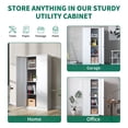 thumbnail image 5 of 71"H Metal Garage Storage Cabinet, White Tool Steel Locking Cabinet with Doors and 3 Adjustable Shelves, Tall Cabinets for Garage Storage Systems Lockable File Cabinet for Home Office,Classroom,Pantr, 5 of 9