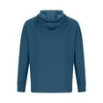 thumbnail image 3 of YLSDY Men's Waffle Knit Hoodie Long Sleeve Pullover Sweatshirt Thermal Fleece Solid Color Hooded Tops with Pocket Everyday Wear Warm Comfortable Blue L, 3 of 8