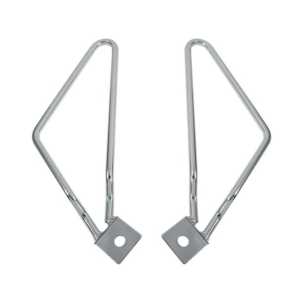 MAYUJIAA 2x Motorcycle Saddlebags Mount Brackets Support Silver