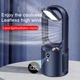 thumbnail image 4 of X27 Iron Gray Bladeless Turbo Fan with LED Desk Lamp - 6-Speed Settings (Including Circulation Mode), 2000mAh Rechargeable Battery, 20dB Ultra-Quiet Operation, Lightweight & Portable for Home,, 4 of 6