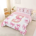 thumbnail image 2 of Manfei Girls Shabby Chic Ribbon Bow Personalized Initial S Full Size Comforter Sets 3 Pieces,Kids Teens Gold Sparkling Sequins Bedding Sets,Pink Reversible,Ultra Soft Home Decor, 2 of 6