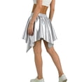 thumbnail image 5 of HBGVBA Girl's Metallic Skater Skorts,Asymmetrical Dance Skirt,Kids 7-12 Years Summer Solid Pleated Shiny Faux Leather Party Fashion Casual Skirt, 5 of 5