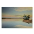 thumbnail image 3 of Nautical Cutting Board, Vessel on Coast Long Exposure Dramatic Sunset Photo Solitude Lonely Twilight Theme, Decorative Tempered Glass Cutting and Serving Board, Small Size, Blue Peach, by Ambesonne, 3 of 5