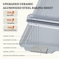 thumbnail image 6 of HONGBAKE Non Toxic Ceramic Cookie Sheets for Baking, 3-piece Non Stick Baking Sheet Pans for Oven, Heavy Duty Aluminized Steel Baking Pans Set with Silicone Handles -Gray, 6 of 8