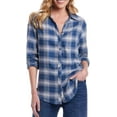 thumbnail image 3 of Weatherproof Vintage Women's Long Sleeve Button Down Flannel Shirt (US, Alpha, Large, Regular, Regular, Yellow), 3 of 3