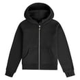 thumbnail image 4 of Ugoldhm Girls Full Zip Sweatshirts Solid Hoodies with Thumbhole Fall Winter Active Coat 5-14 Years, 4 of 4