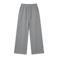 thumbnail image 5 of Liuinsasek Women's Winnter Casual Comfortable Outdoor Sports Pants Solid Color High Waisted Loose With Drawstring And Pocket Pants Straight Leg Sweat Pants, 5 of 10