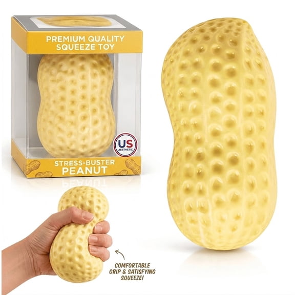 Realistic Peanut Squishy Toy - Slow Rising Squeeze Ball for Focus & Relaxation - Portable Sensory Fidget Party Favor for Kids & Adults