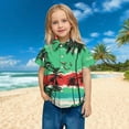 thumbnail image 7 of Tdoqot Boys Hawaiian Shirts with Pocket- Short Sleeve Casual Button Down Summer Kids Beach Shirts Vacation Clothes Green Size 5, 7 of 7