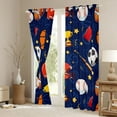 thumbnail image 4 of Feelyou Cartoon Soccer Rugby Black Out Curtains, Football Athlete Helmet Curtains Pack of 2 (42x63 Each), Basketball Sports Bedroom Curtains, Blackout Curtains Bedroom Decor, 4 of 7