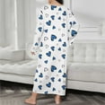 thumbnail image 4 of Rinsvye Women Long Sleeve Print Pajamas For Women Nightgown Shoulder Drop Oversize Casual Women Night Shirt Long Sleepwear Dress Short Sleeve Nightgown Plus Size Nightgown Women, 4 of 5