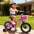 thumbnail image 2 of Costway Vélo pour Enfants de 14 Pouces avec Roues Stabilisatrices, Panier, Freins à Main et à Rétropédalage, Siège Ajustable, 2 of 9