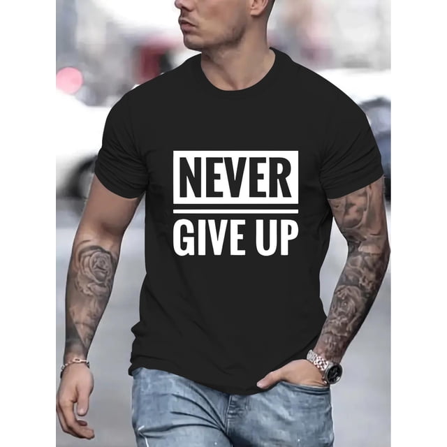 Men's Versatile T-shirt, Men's High-end Men's Fashion Casual Printed Short Sleeve Trendy Top