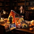 thumbnail image 6 of Halloween Throw Blanket Gifts for Adults Kids, Patchwork Pattern Soft Flannel Blankets for Bed Couch - 50"×60", 6 of 6