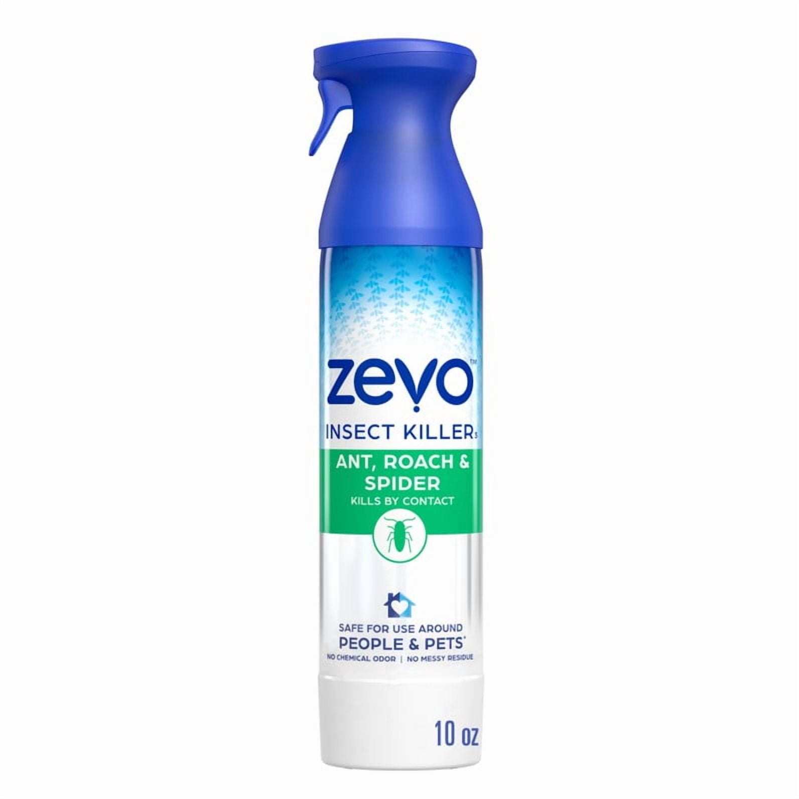 (4 pack) Zevo Crawling Insect Killer Spray: Bug Spray for Home Use – Kills Ants, Roaches, and Spiders - With Rosemary & Cornmint Oil - Indoor & Outdoor Use (10oz Aerosol)