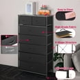 thumbnail image 6 of Tall Dresser for Bedroom, Vertical Storage Organizer Tower with 7 Drawers, Chest of Drawers with Fabric Bins, Steel Frame, Wood Top for Bedroom, Closet, Entryway- Black, 6 of 18