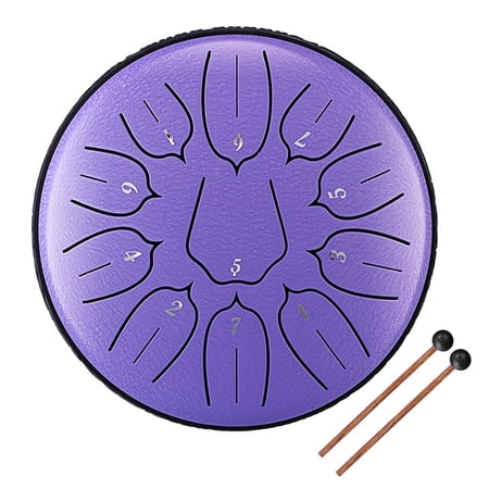 Abody 6 inch 11-Tone Steel Tongue Drum D-Key Hand Pan Drums with Drumsticks Percussion Musical Instruments