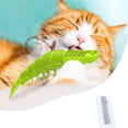 thumbnail image 4 of Juguete de hierba gatera, juguetes para gatos, juguetes para gatitos, cepillo de dientes para gatitos, cuidado dental, juguete interactivo, forma de langosta linda, silicona, verde claro, 4 of 5