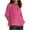 Pink T-shirt for women, variant on jtjvou Womens Summer Tops Casual Cotton Linen T-Shirts 3/4 Length Sleeve Crew Neck Pleated Front Side Slit Plus Size Tops Orange XXXXXL