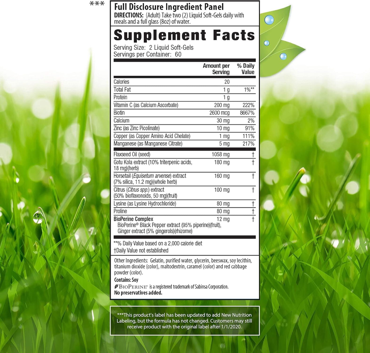 Irwin Naturals Longer, Stronger Hair and Nails - 120 Liquid Softgels - Promotes Vibrant Shine Texture & Strength - 60 Total Servings