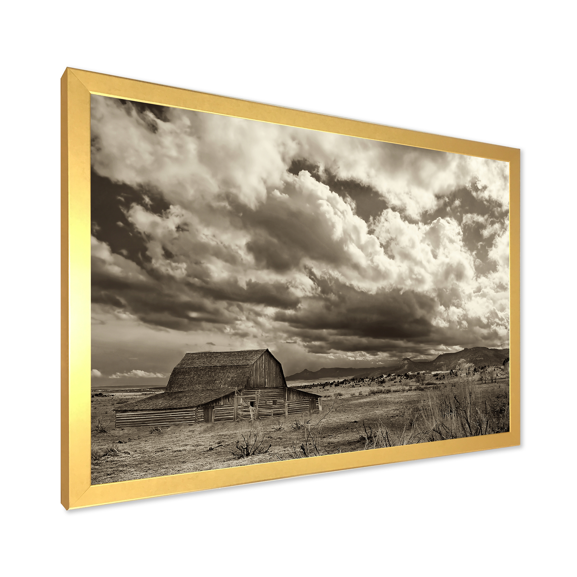 Designart 'Clouds After The Rain On The Prairie' Traditional Framed Art Print