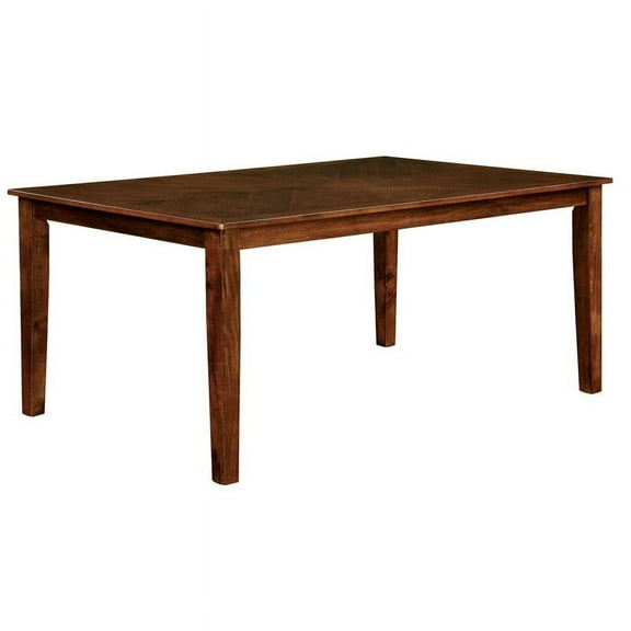 Furniture of America Tristen Solid Wood Rectangular Dining Table in Brown Cherry