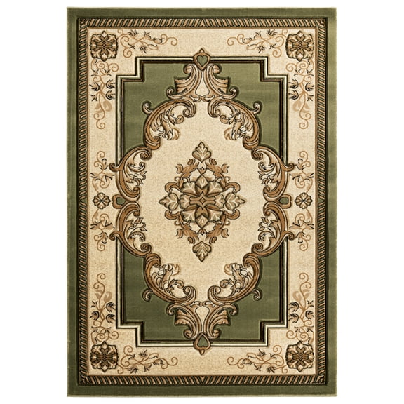 United Weavers Bristol Area Rug 2050 10545 Fallon Green Bulbs Medallion 2' 7" x  4' 2" Rectangle