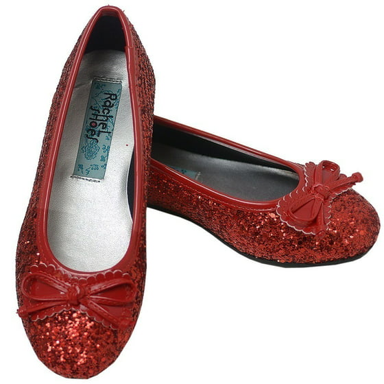 Rachel Shoes Little Girls Red Glitter Texture Bow Slip On Flats 1 Kids ...
