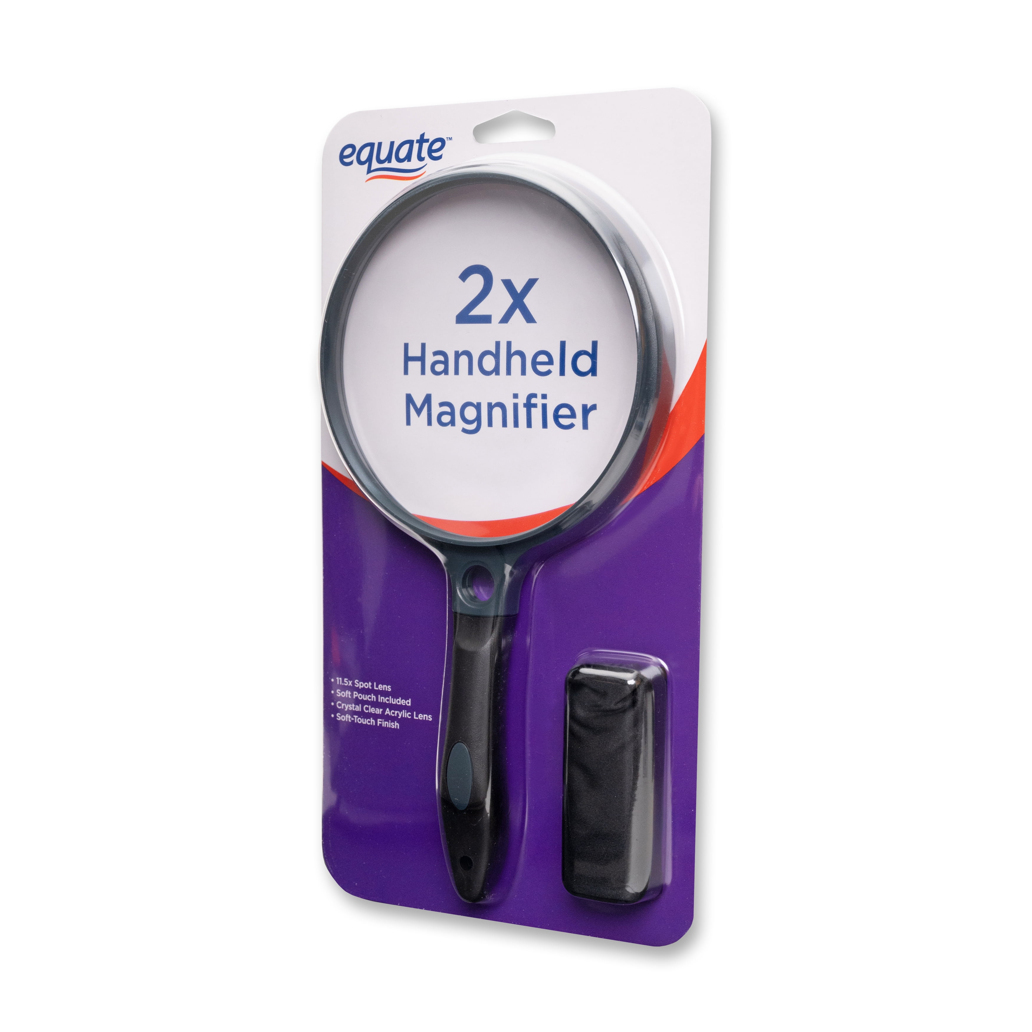 Equate Magnifier Handheld 2x Power 5" Acrylic Lens Magnifying Glass