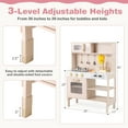 thumbnail image 3 of Gymax Height Adjustable Play Kitchen Wooden Kitchen Playset w/ Real Lights & Sounds, 3 of 10
