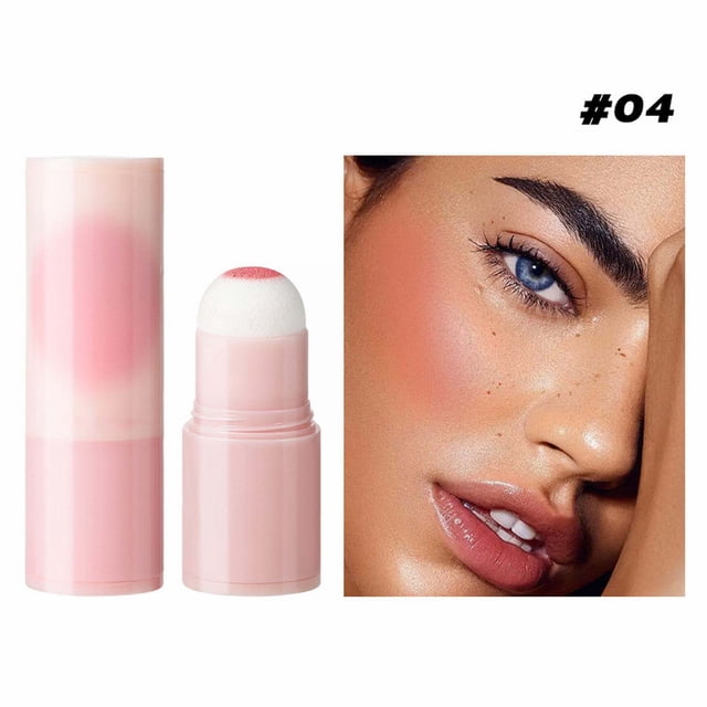 Stick With Sponge Natural Looking Tint Makeup Tool For Cheeks Easy To Blend, Makeup White Blusher
