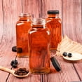 thumbnail image 5 of 12 Ounce Square Glass Drinking Bottles Set of 12 with Lids and Accessories, 5 of 7