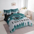thumbnail image 3 of Jejeloiu Philandelphia Bedding Comforter Set,7 Pieces,Football City Full Bedding Set,Green Helmet Fitted Sheet Flat Sheet,Super Cozy Room Decor Reversible, 3 of 7