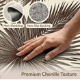 thumbnail image 6 of ODIKA 9'x12' Washable Area Rug Beige Frond Cream Artwork Relaxed Layout Rectangular Fronds Large for Master Suite, California King, Under Bed, Non-Shedding, Easy Care, 6 of 7