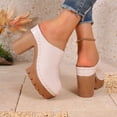 thumbnail image 4 of Mujeres Tacones Altos de Moda Casual Primavera Y Verano Color Sólido Cerrado-Pie Sandalias, 4 of 9
