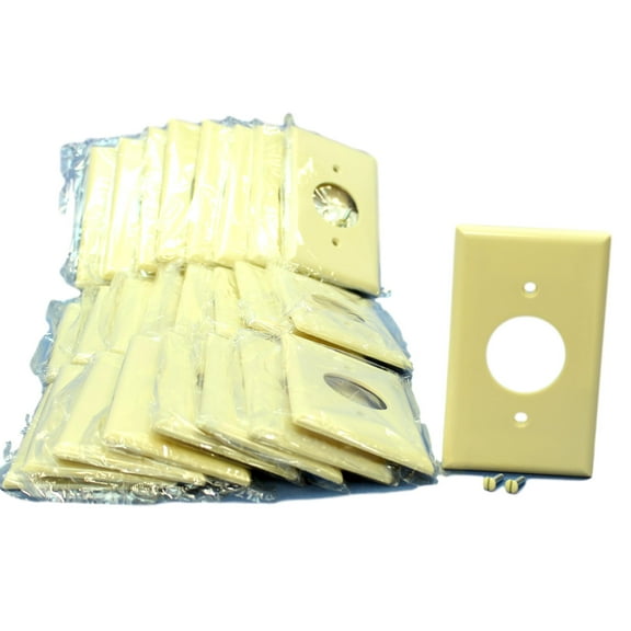 Cooper Wiring Devices 2131V 1-Gang Single Receptacle Wall Plate, 1.41" Diameter Opening, Standard Size, Thermoset Plastic, Ivory (Pack of 25)