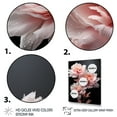 thumbnail image 3 of Designart "Muted Peonies Pink Black wall decor" Floral Floater Framed Wall Art Living Room, 3 of 7